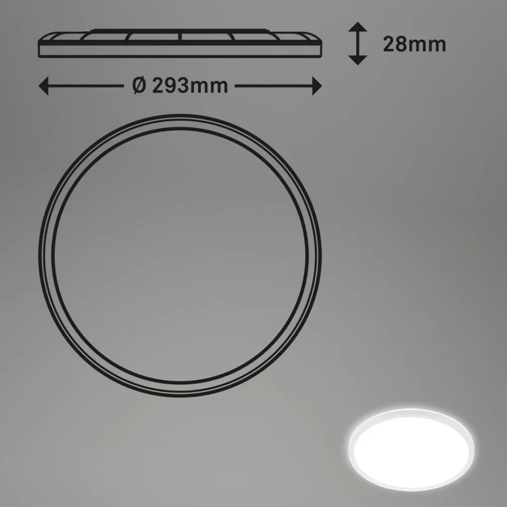Gang|Loftlamper ^ Briloner LED-loftslampe Slim, rund, 29,3 cm