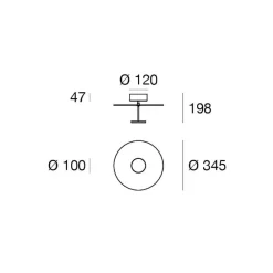 Loftlamper ^ Linea Light LED-loftslampe Stilo_S, hvid, Ø 35 cm