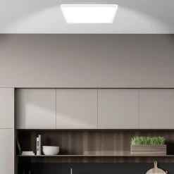 Briloner Arbejdsrum/Kontor > LED-loftslampe Tava A, CCT, 29 x 29 cm, hvid, fjernbetjening