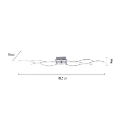 JUST LIGHT. GmbH Gang|Loftlamper > LED-loftslampe Wave 3.000K 139,5x16cm stål