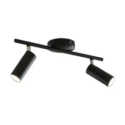 Loftlamper ^ Lindby LED-loftspot Camille, sort, to lyskilder
