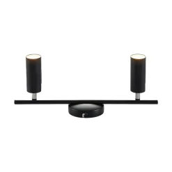 Loftlamper ^ Lindby LED-loftspot Camille, sort, to lyskilder