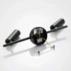 Loftlamper ^ Lindby LED-loftspot Camille, sort, to lyskilder