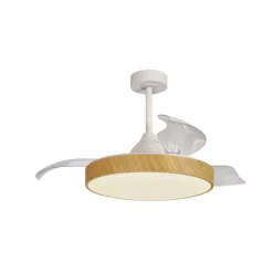 Loftventilatorer ^ Mantra Iluminación LED-loftventilator Alaska trælook DC støjsvag Ø 106 cm CCT