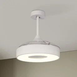 Mantra Iluminación Loftventilatorer > LED-loftventilator Coin Mini hvid DC lydsvag Ø 91 cm CCT