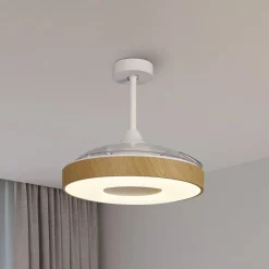 Loftventilatorer ^ Mantra Iluminación LED-loftventilator Coin Mini træ DC lydsvag Ø 91 cm CCT
