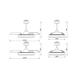 Mantra Iluminación Loftventilatorer > LED-loftventilator Coin træ DC-motor lydsvag Ø 106 cm CCT