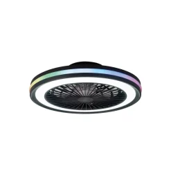 Loftventilatorer ^ Mantra Iluminación LED-loftventilator Gamer sort DC støjsvag Ø 47 cm CCT RGB