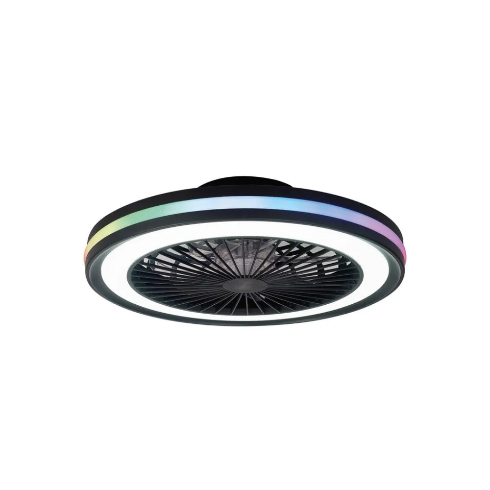 Loftventilatorer ^ Mantra Iluminación LED-loftventilator Gamer sort DC støjsvag Ø 47 cm CCT RGB