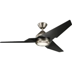 Loftventilatorer ^ KICHLER LED-loftventilator Jade, sort, støjsvag, Ø 152 cm, 60 W