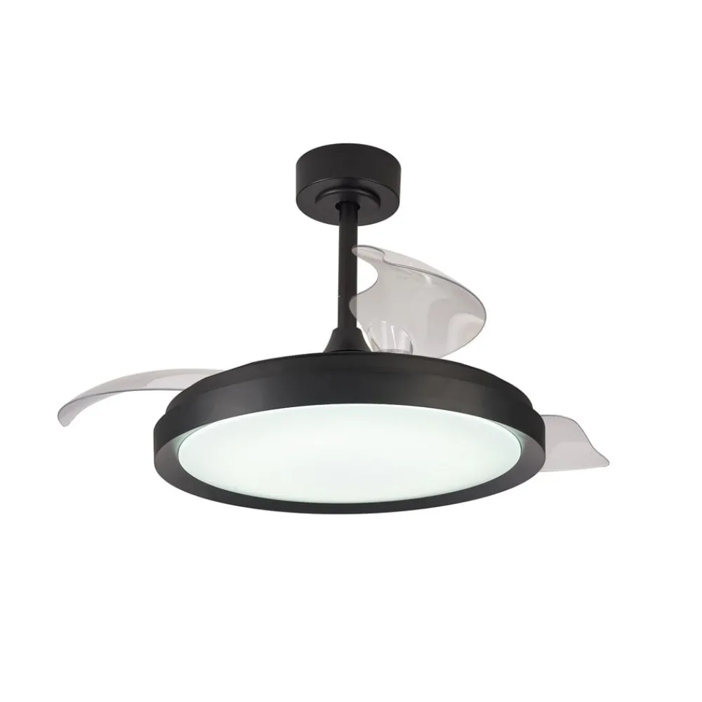 Loftventilatorer ^ Mantra Iluminación LED-loftventilator Mistral, sort, DC, lydsvag Ø 106 cm CCT