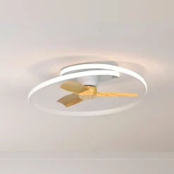 Mantra Iluminación Loftventilatorer > LED-loftventilator Ocean hvid/træ DC støjsvag Ø 78 cm CCT