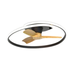 Mantra Iluminación Loftventilatorer > LED-loftventilator Ocean sort/træ DC støjsvag Ø 78 cm CCT
