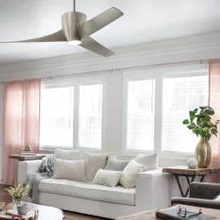 Loftventilatorer ^ KICHLER LED-loftventilator Phree 56, trebladet, nikkel