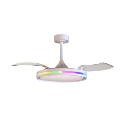Loftventilatorer ^ Mantra Iluminación LED-loftventilator Rafaga hvid DC lydsvag Ø 106 cm CCT RGB