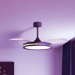 Loftventilatorer ^ Mantra Iluminación LED-loftventilator Rafaga sort DC lydsvag Ø 106 cm CCT RGB