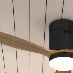 Schuller Valencia Loftventilatorer > LED loftventilator Siroco Mini, DC, støjsvag, sort/valnød