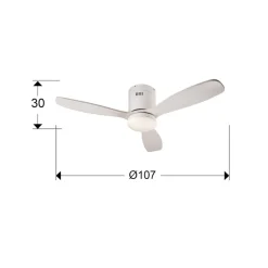 Schuller Valencia Loftventilatorer > LED loftventilator Siroco Mini, DC, støjsvag, hvid, CCT