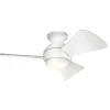 Loftventilatorer ^ KICHLER LED-loftventilator Sola, IP23 hvid mat