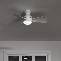 Loftventilatorer ^ KICHLER LED-loftventilator Sola, IP23 hvid mat