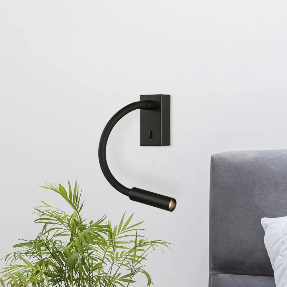 ACB ILUMINACIÓN Væglamper|Væglamper > LED-læselampe Cio, afbryder, flexarm, 930, sort