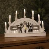 Julepynt|Vinduesdekoration ^ Konstsmide Christmas LED-lysbue, huse, hvid, 7 lyskilder
