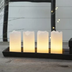 STAR TRADING Dekorationsbelysning|Julepynt > LED lys Candle med fjernbetjening, 4'er sæt, hvid