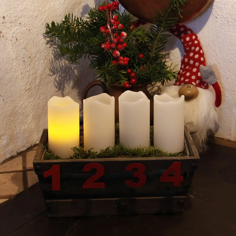 STAR TRADING Dekorationsbelysning|Julepynt > LED lys Candle med fjernbetjening, 4'er sæt, hvid