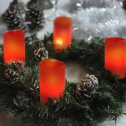 STAR TRADING Dekorationsbelysning|Julepynt > LED lys Candle med fjernbetjening, 4'er sæt, rød