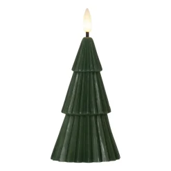 STAR TRADING Dekorationsbelysning|Julepynt > LED-lys Flamme Grany, grøn, 15 cm, ægte voks, batteridrevet