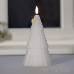 STAR TRADING Dekorationsbelysning|Julepynt > LED-lys Flamme Grany, hvid, 18 cm, ægte voks, batteridrevet