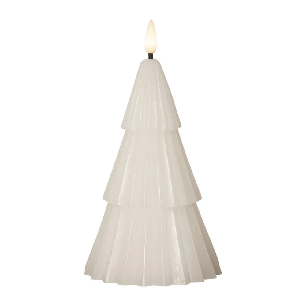 STAR TRADING Dekorationsbelysning|Julepynt > LED-lys Flamme Grany, hvid, 18 cm, ægte voks, batteridrevet