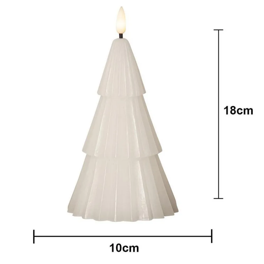 STAR TRADING Dekorationsbelysning|Julepynt > LED-lys Flamme Grany, hvid, 18 cm, ægte voks, batteridrevet