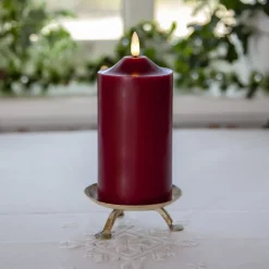 STAR TRADING Julepynt|Vinduesdekoration > LED-lysflamme, højde 17 cm, rød ægte voks, batteridrevet