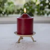 Julepynt|Vinduesdekoration ^ STAR TRADING LED-lysflamme, højde 12 cm, rød ægte voks, batteridrevet