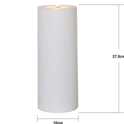 Dekorationsbelysning|Julepynt ^ STAR TRADING LED lys Flamme Rak 27,5 cm hvid plast batteridrevet
