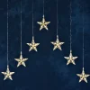 Konstsmide Christmas Dekorationsbelysning|Julepynt > LED-lysgardin med 7 stjerner, varm hvid