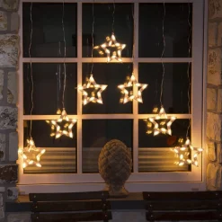 Konstsmide Christmas Dekorationsbelysning|Lysnet, Lysforhæng > LED lysgardin stjerner 70-flg.