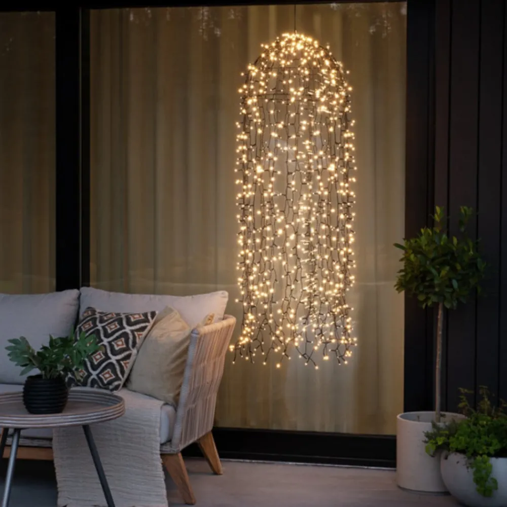 Dekorationsbelysning|Julepynt ^ Konstsmide Christmas LED-lysgardin vandmand 2.600K 900 LED'er 145x45cm