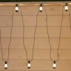 Lamkur Dekorationsbelysning|Terrassebelysning > LED-lyskæde Garlands, længde 1000 cm, sort, 10 lyskilder.