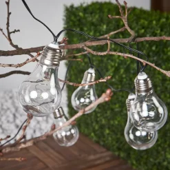 STAR TRADING Dekorationsbelysning|Solcellelamper > LED-lyskæde Glow, klar, varmhvid, 190 cm lang