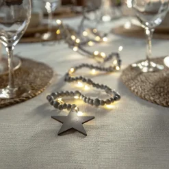 STAR TRADING Dekorationsbelysning|Julepynt > LED-lyskæder Beady, grå, træperler, 150 cm, batteri