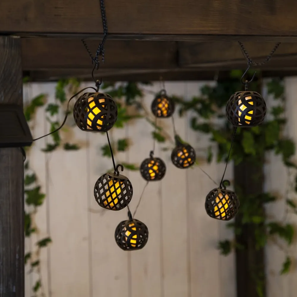 STAR TRADING Dekorationsbelysning|Solcellelamper > LED-lyskæde solcelle Flame med flamme effekt