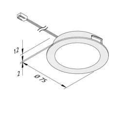 Hera Underskabsbelysning > LED-møbelindbygningslampe FAR 68 stål 4W 2.700K