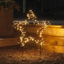 Dekorationsbelysning|Julepynt ^ Konstsmide Christmas LED-metalstjerne med jordspyd, sort