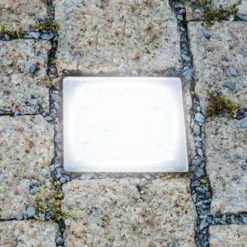 Nedgravet Udebelysning|Udendørs Spot ^ Heitronic LED nedgravningslampe belægningssten Akiaki, 10 cm, gangbar