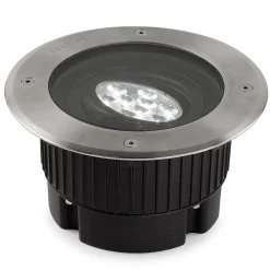 LEDS-C4 Nedgravet Udebelysning|Udendørs Spot > LED nedgravningslampe Gea, Ø 18 cm, 3000K, stål