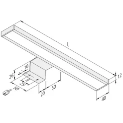 Hera Underskabsbelysning > LED-overflademonteret skabslampe Lugano 4.000K, 120 cm
