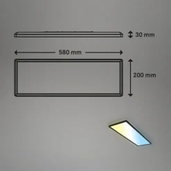 Briloner Loftlamper > LED-panel Slim sort ultraflad CCT, 59 x 20 cm