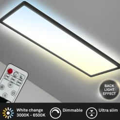 Briloner Loftlamper > LED-panel Slim sort ultraflad CCT, 59 x 20 cm